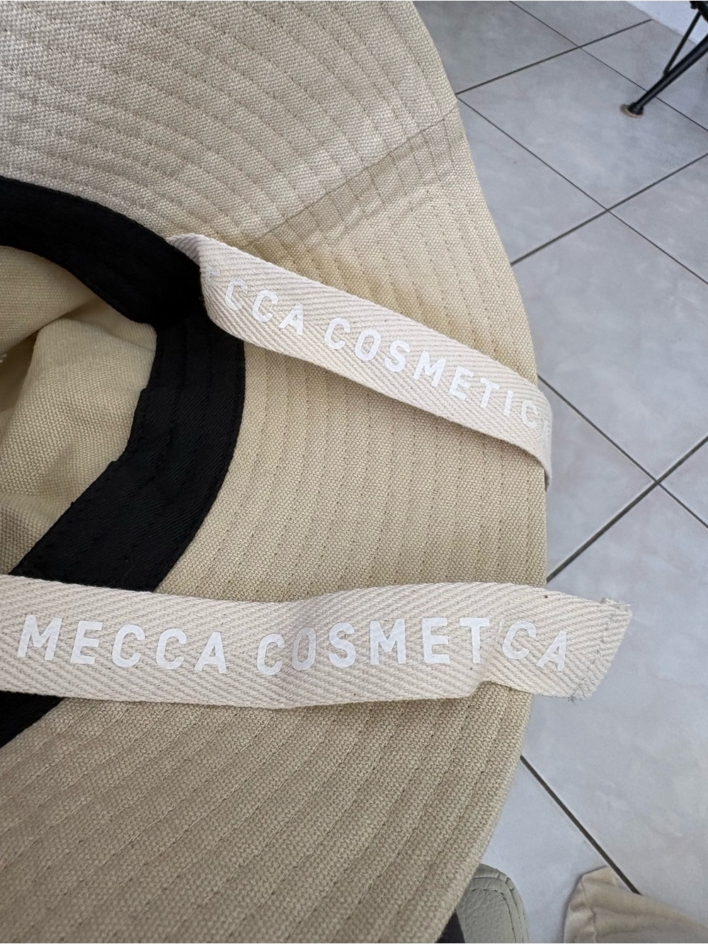 Beige Wide-Brim Sun Hat with Chin Straps - Picture 5 of 5